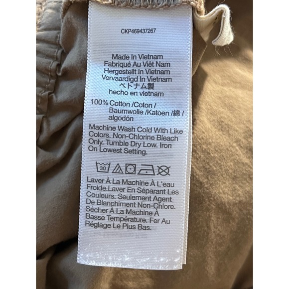 Madewell‎ Pull-On Wide-Leg Poplin Pants in Khaki Women's Size Small - Picture 8 of 9